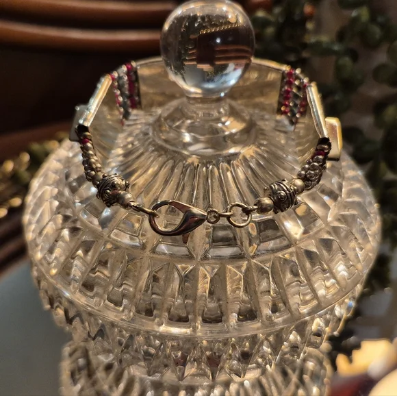 Boho .925 Sterling Silver Turquoise Beaded Bracelet - Picture 7 of 9